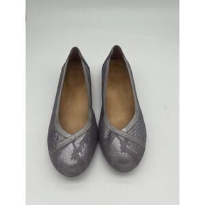 Vionic Caroll Ballet Flats Size 9 Metallic Snake Print Comfort Slip On Shoes